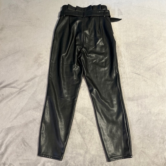 Abercrombie & Fitch Womens Black Small Paperbag 90's Straight Faux Leather Pants - Picture 11 of 11